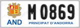 License plate of Andorra, Cars (A 1234)