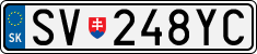 License plate of Slovakia, Cars