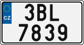 License plate of the Czech Republic, Cars (2001)