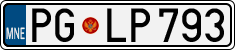 License plate of Montenegro, Cars