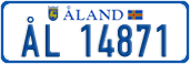 License plate of Åland, Cars (ÅL 12345)