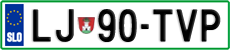 License plate of Slovenia, Cars
