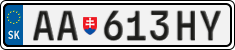 License plate of Slovakia, Cars