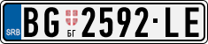 License plate of Serbia, Cars