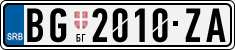 License plate of Serbia, Cars
