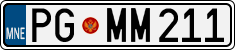 License plate of Montenegro, Cars