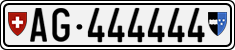 License plate of Switzerland, Cars