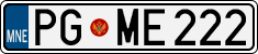 License plate of Montenegro, Cars