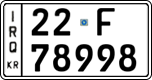 License plate of Iraq, 2022 year system