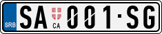 License plate of Serbia, Cars