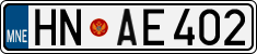 License plate of Montenegro, Cars