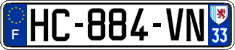 French license plate, SIV (ordinary)