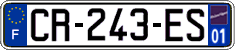 French license plate, SIV (ordinary)