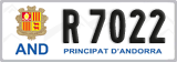 License plate of Andorra, Cars (A 1234)