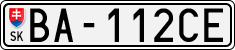License plate of Slovakia, Cars