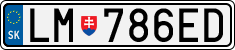 License plate of Slovakia, Cars