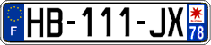 French license plate, SIV (ordinary)