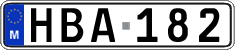 License plate of Malta, Regular plates (ABC 123)