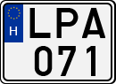 license plates of Hungary, Cars (1990)