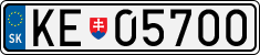 License plate of Slovakia, Cars