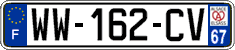 French license plate, SIV (temporary)