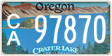 Oregon, Specialty plates (AB 12345)