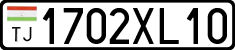 License plate of Tajikistan, Private owners (2009)