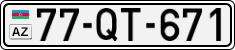 License plate of Azerbaijan, Cars