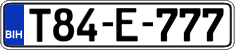 License plate of Bosnia and Herzegovina, Regular plates