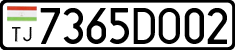 License plate of Tajikistan, Private owners (2009)