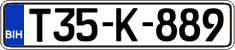 License plate of Bosnia and Herzegovina, Regular plates