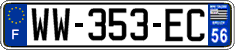French license plate, SIV (temporary)