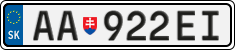 License plate of Slovakia, Cars