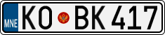 License plate of Montenegro, Cars