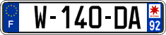 French license plate, SIV (garage)