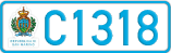 License plate of San Marino, Cars (A1234)