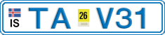 License plate of Iceland, Cars