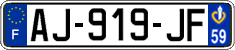 French license plate, SIV (ordinary)