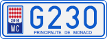 License plate of Monaco, Cars