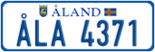 License plate of Åland, Cars (ÅLA 1234)