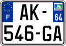 French license plate, SIV (ordinary)