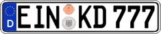 German license plate, Regular plates