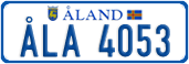 License plate of Åland, Cars (ÅLA 1234)