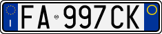 License plate of Italy, Cars (1994 year series)