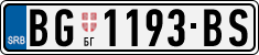 License plate of Serbia, Cars