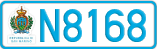 License plate of San Marino, Cars (A1234)