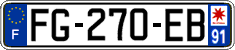 French license plate, SIV (ordinary)