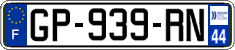 French license plate, SIV (ordinary)