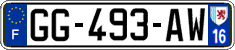 French license plate, SIV (ordinary)