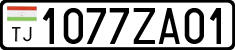License plate of Tajikistan, Private owners (2009)